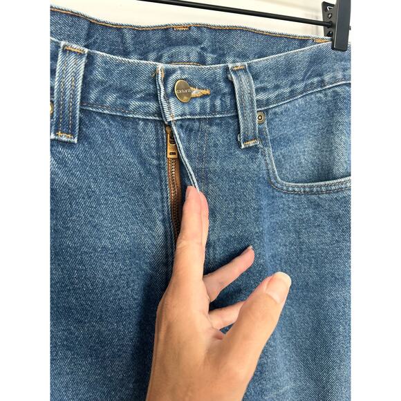 Carhartt Men's Denim Relaxed fit Straight Leg Jeans‎ Light Wash Blue Size 36x34 - Picture 5 of 11